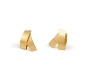 Verflechtung, mittel. 8,5 mm breit. 750er Gold Ohrclip